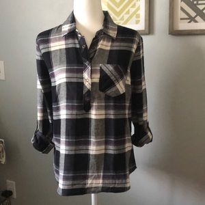 ALC- At Last Classics Small Half Button Flannel